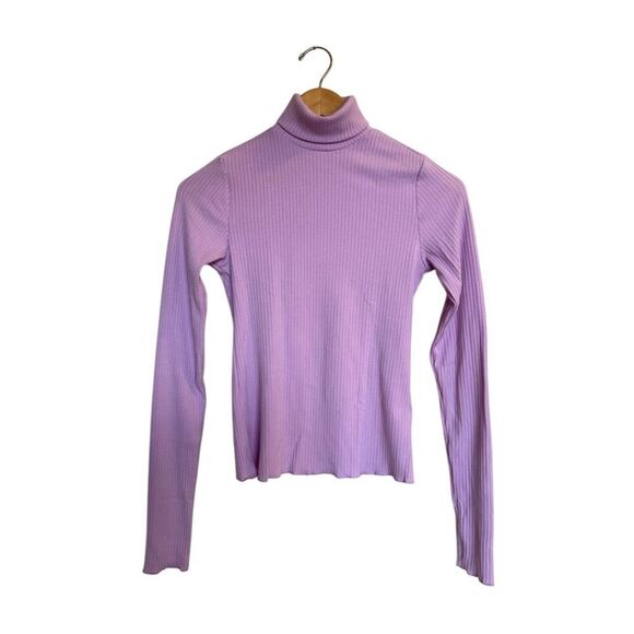 Show Me Your Mumu Women's Layer Up Top Size XS Lilac Rib Knit Turtleneck - Picture 5 of 10
